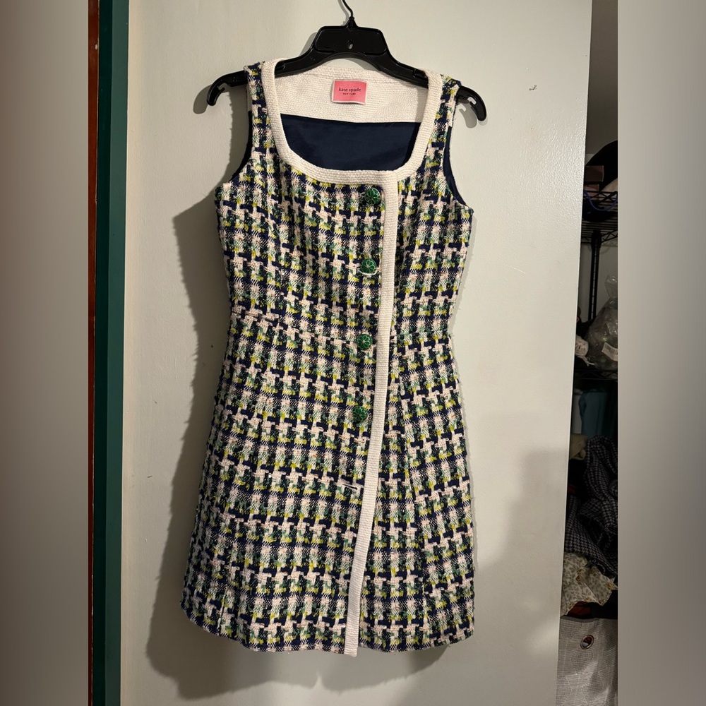 Kate Spade Pop Tweed Green Dress- US 16 - Picture 2 of 10